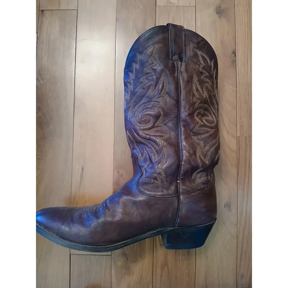 Justin Boots Men's Marbled Deerlite 1564 Brown Cowboy Western Boot 12EE